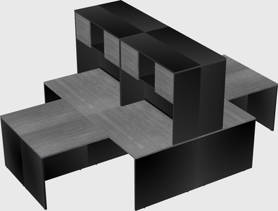 Quad l-shaped office desks