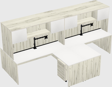 Quad l-shaped office desks