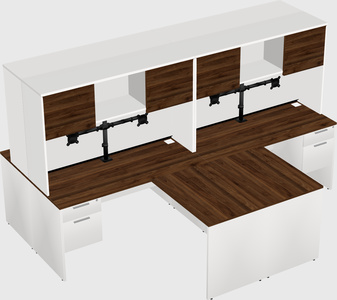 Quad l-shaped office desks