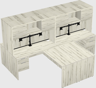 Quad l-shaped office desks