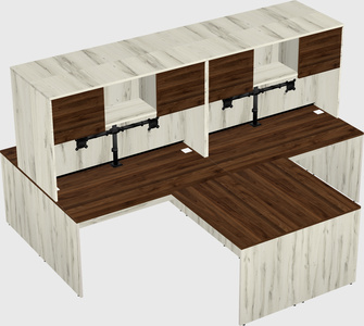 Quad l-shaped office desks