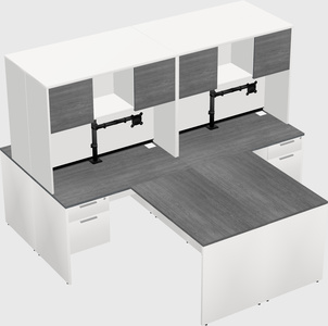 Quad l-shaped office desks