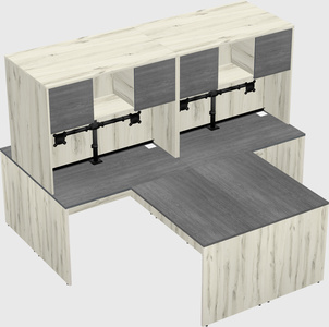 Quad l-shaped office desks