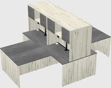 Quad l-shaped office desks