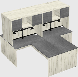 Quad l-shaped office desks