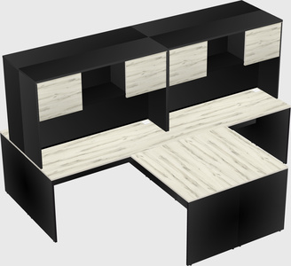 Quad l-shaped office desks