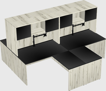 Quad l-shaped office desks