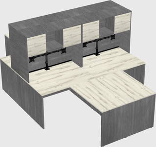 Quad l-shaped office desks
