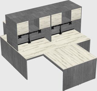 Quad l-shaped office desks