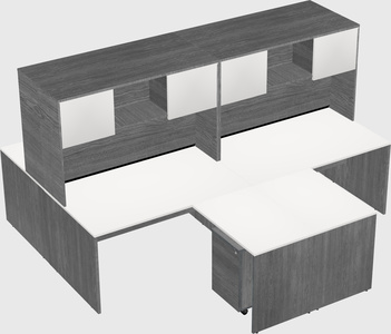 Quad l-shaped office desks