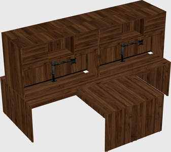 Quad l-shaped office desks