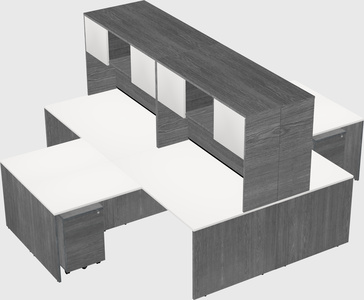Quad l-shaped office desks