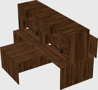 Quad l-shaped office desks