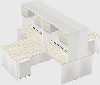 Quad l-shaped office desks