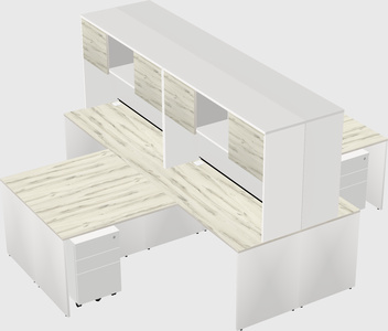 Quad l-shaped office desks