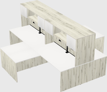 Quad l-shaped office desks