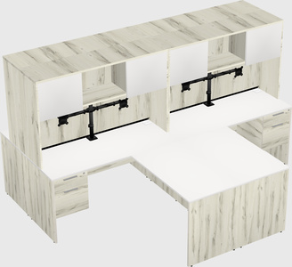 Quad l-shaped office desks