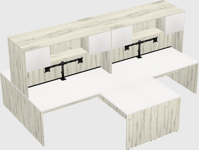 Quad l-shaped office desks