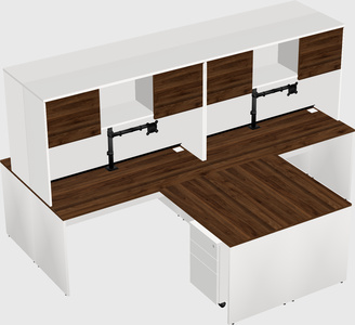 Quad l-shaped office desks