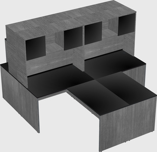 Quad l-shaped office desks