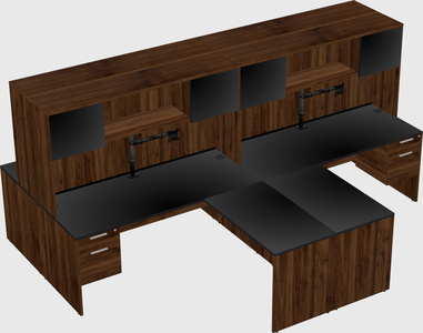Quad l-shaped office desks