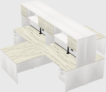Quad l-shaped office desks