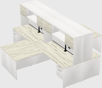 Quad l-shaped office desks
