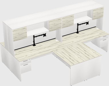 Quad l-shaped office desks