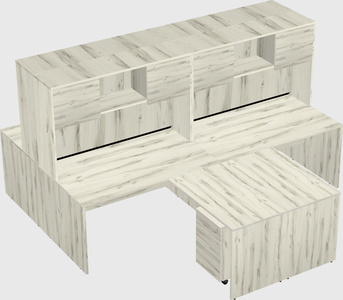 Quad l-shaped office desks