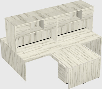 Quad l-shaped office desks