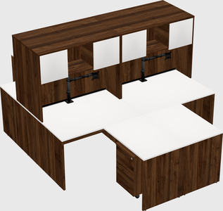 Quad l-shaped office desks