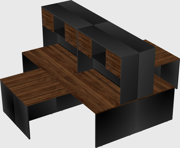 Quad l-shaped office desks