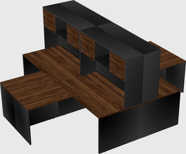 Quad l-shaped office desks