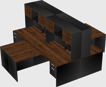 Quad l-shaped office desks