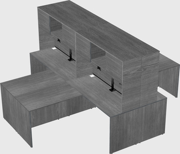Quad l-shaped office desks
