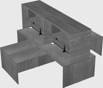Quad l-shaped office desks