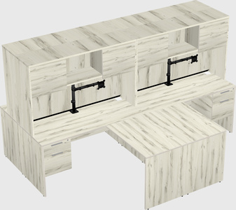Quad l-shaped office desks