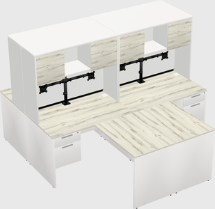 Quad l-shaped office desks