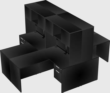 Quad l-shaped office desks