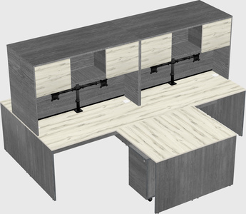 Quad l-shaped office desks
