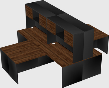 Quad l-shaped office desks