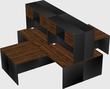 Quad l-shaped office desks