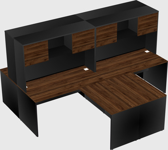 Quad l-shaped office desks