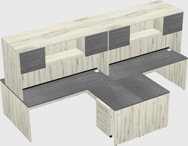 Quad l-shaped office desks