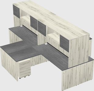 Quad l-shaped office desks