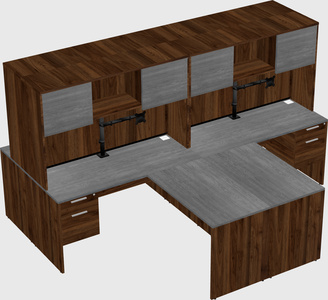 Quad l-shaped office desks