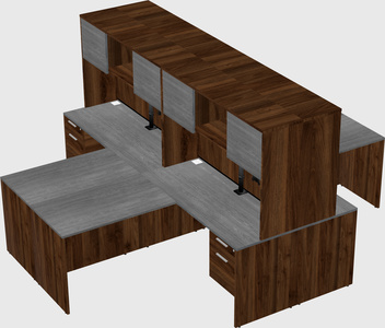 Quad l-shaped office desks