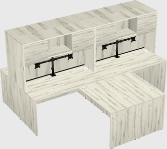 Quad l-shaped office desks