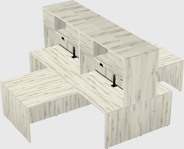 Quad l-shaped office desks