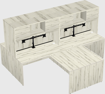Quad l-shaped office desks